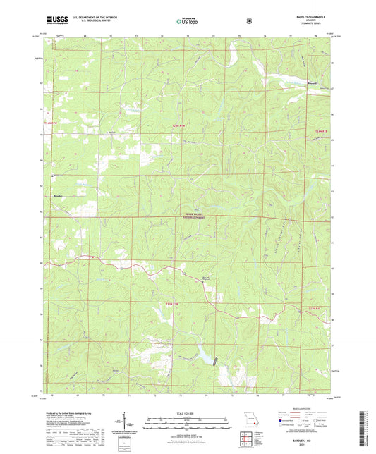 Bardley Missouri US Topo Map Image
