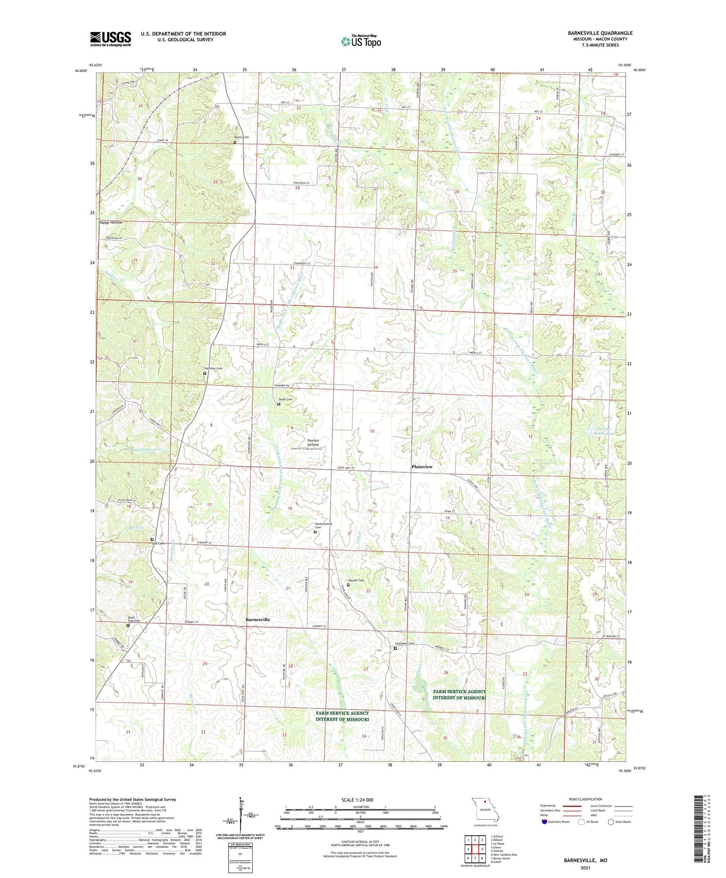 Barnesville Missouri US Topo Map Image