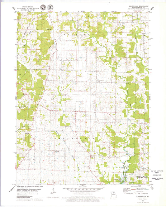 Classic USGS Barnesville Missouri 7.5'x7.5' Topo Map Image