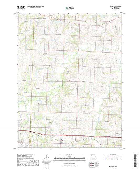 Bates City Missouri US Topo Map Image