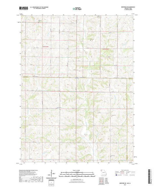 Bedford SW Missouri US Topo Map Image