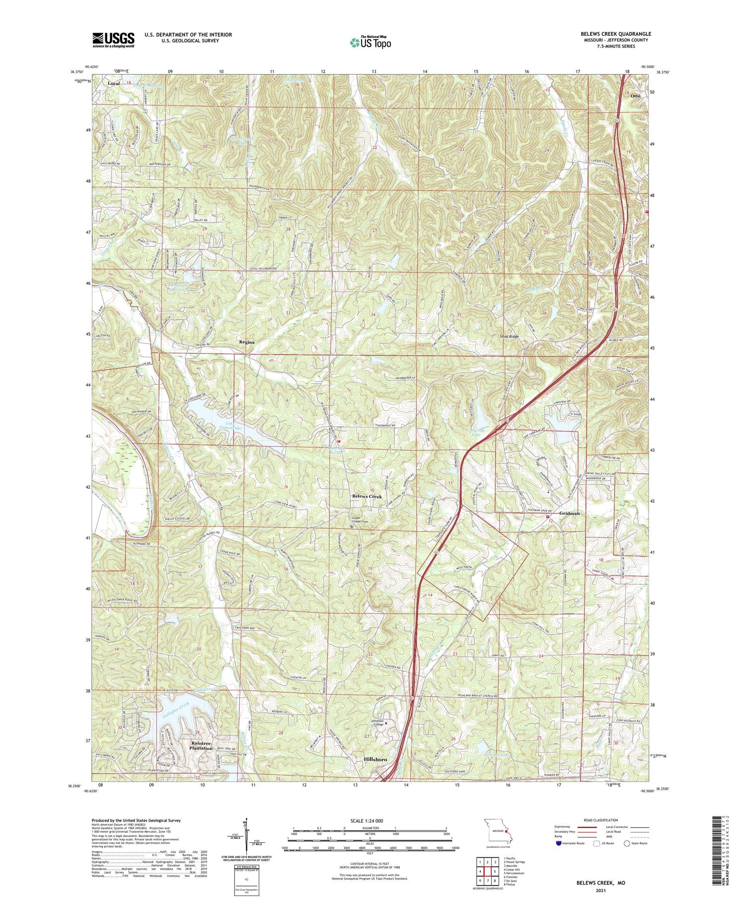 Belews Creek Missouri US Topo Map Image