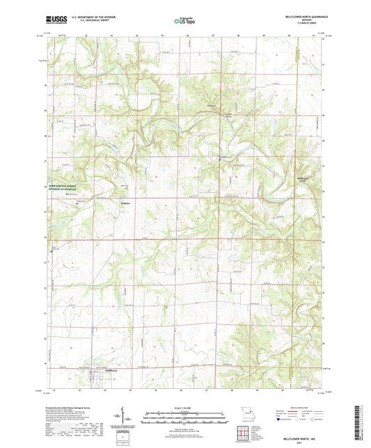 Bellflower North Missouri US Topo Map Image