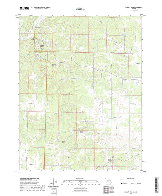 Bennett Springs Missouri US Topo Map Image