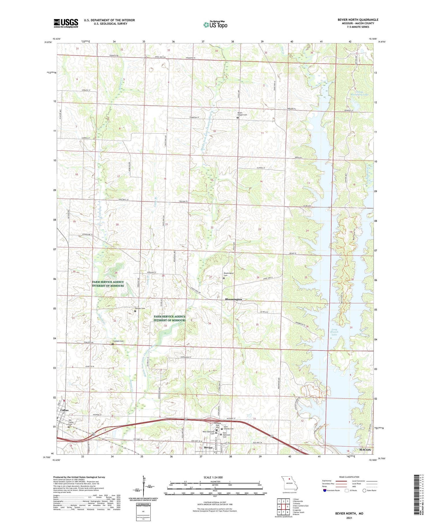 Bevier North Missouri US Topo Map Image