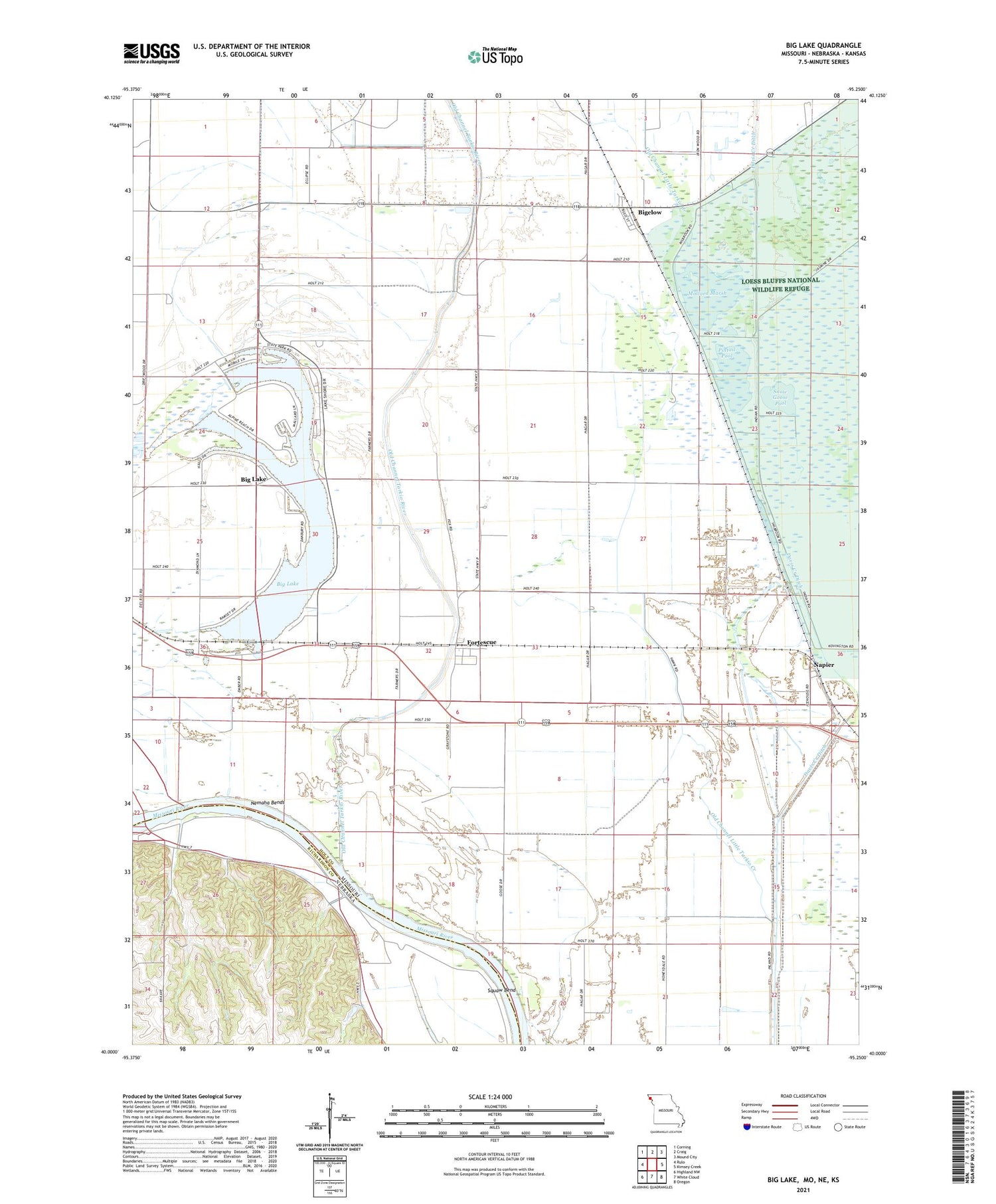 Big Lake Missouri US Topo Map Image