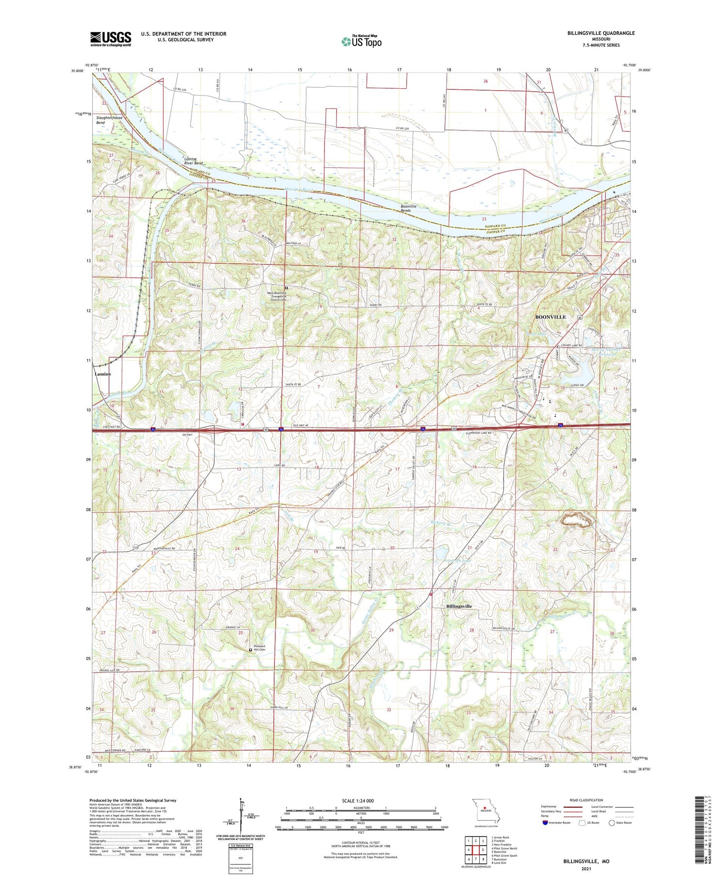 Billingsville Missouri US Topo Map Image