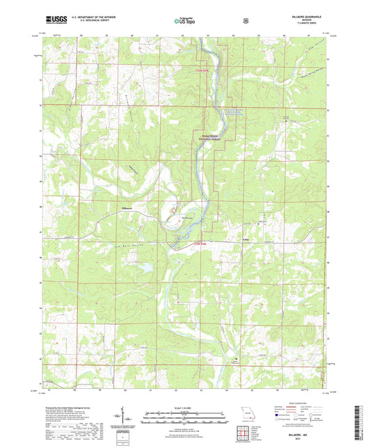 Billmore Missouri US Topo Map Image