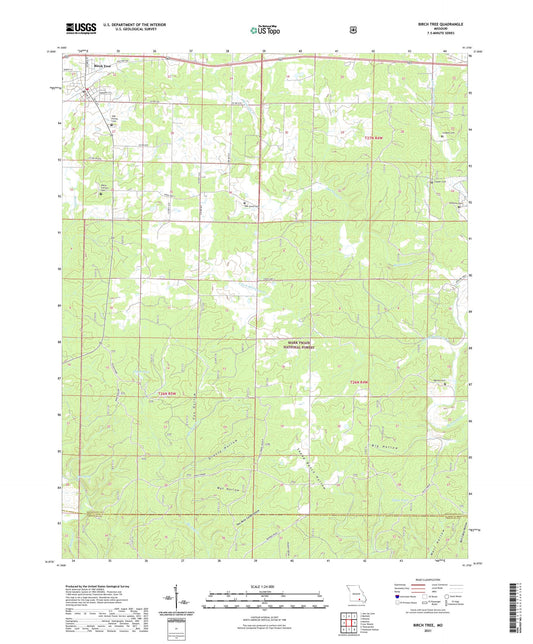 Birch Tree Missouri US Topo Map Image