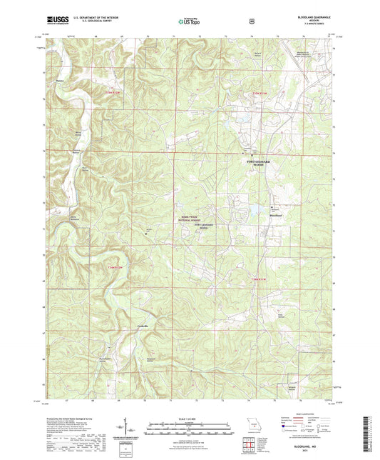 Bloodland Missouri US Topo Map Image