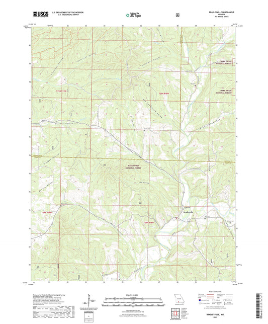 Bradleyville Missouri US Topo Map Image