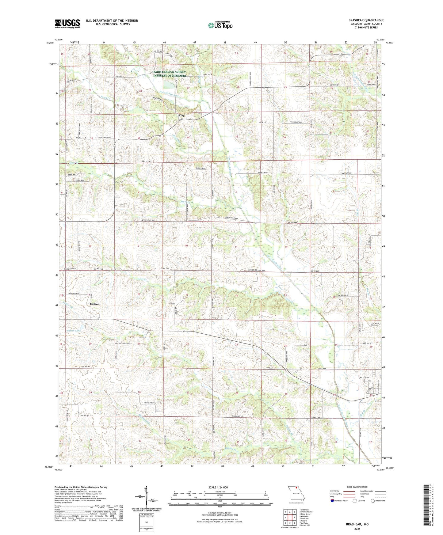 Brashear Missouri US Topo Map Image