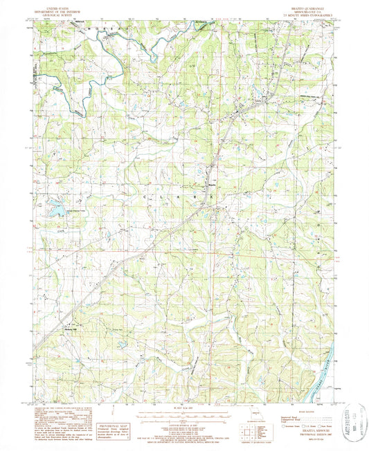 Classic USGS Brazito Missouri 7.5'x7.5' Topo Map Image