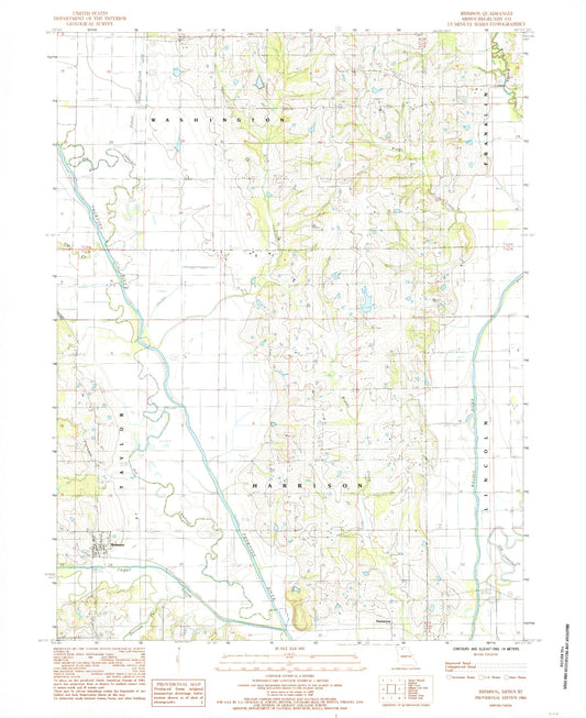 Classic USGS Brimson Missouri 7.5'x7.5' Topo Map Image