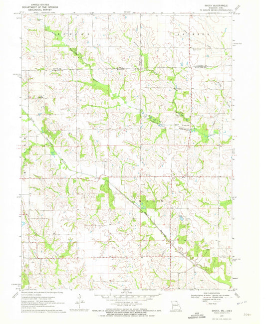 Classic USGS Brock Missouri 7.5'x7.5' Topo Map Image