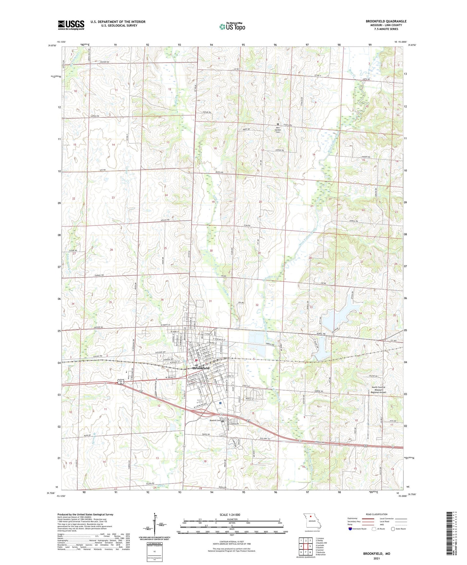 Brookfield Missouri US Topo Map Image