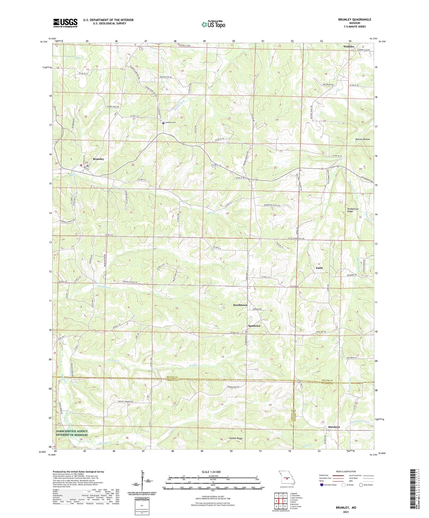 Brumley Missouri US Topo Map Image