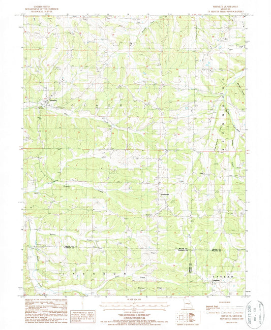 Classic USGS Brumley Missouri 7.5'x7.5' Topo Map Image