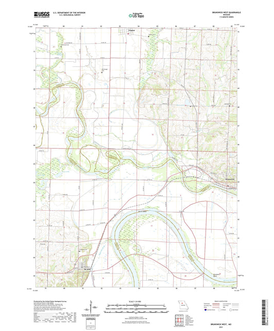 Brunswick West Missouri US Topo Map Image