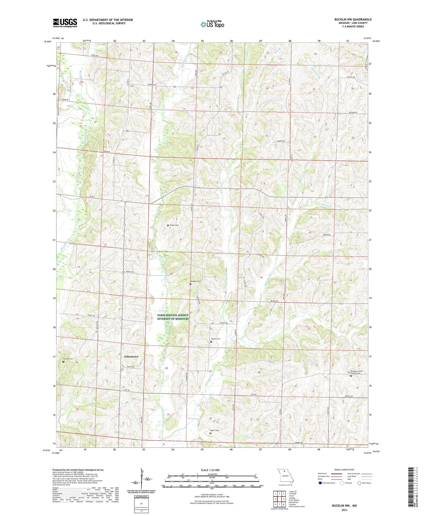 Bucklin NW Missouri US Topo Map Image