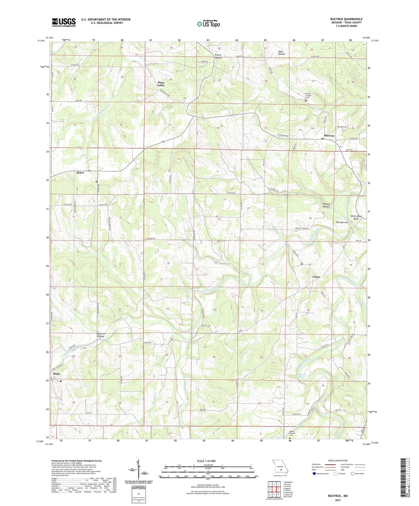 Bucyrus Missouri US Topo Map Image
