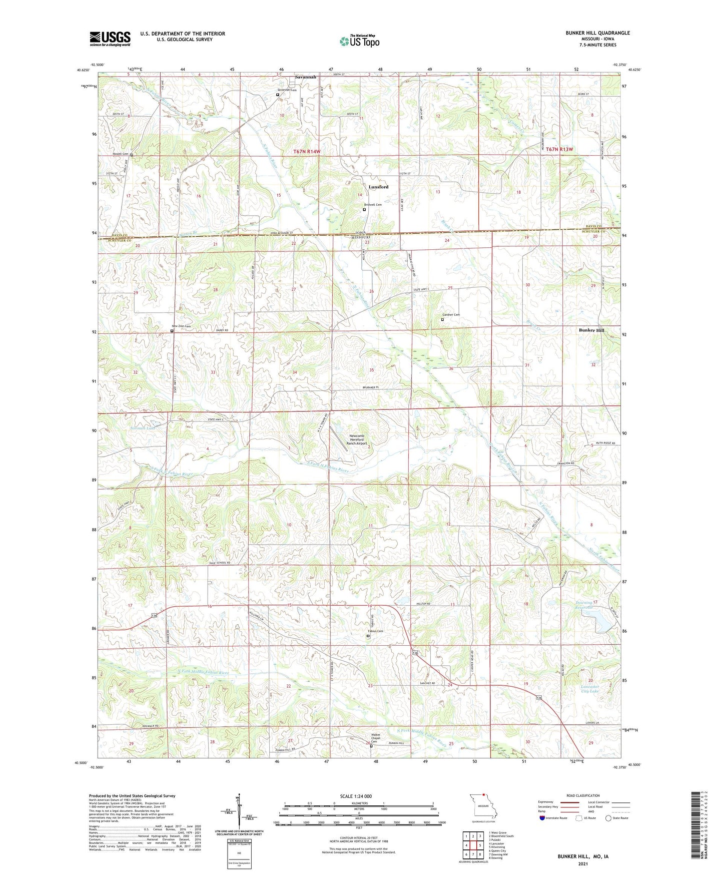 Bunker Hill Missouri US Topo Map Image