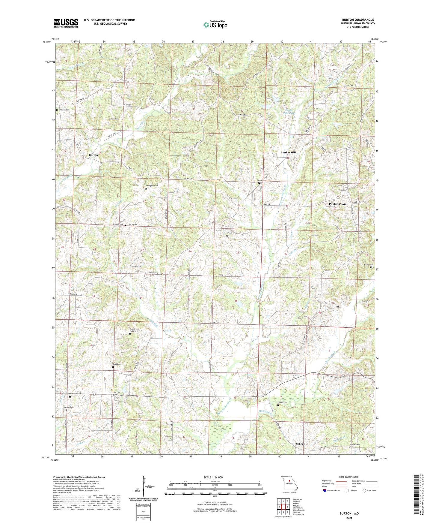 Burton Missouri US Topo Map Image