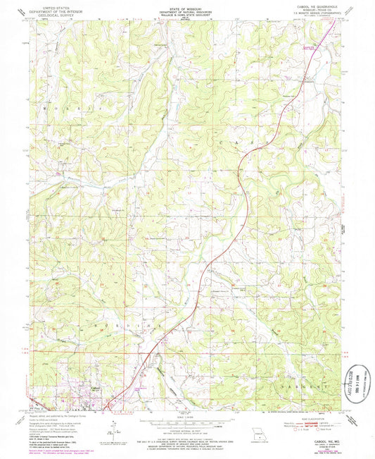 Classic USGS Cabool NE Missouri 7.5'x7.5' Topo Map Image