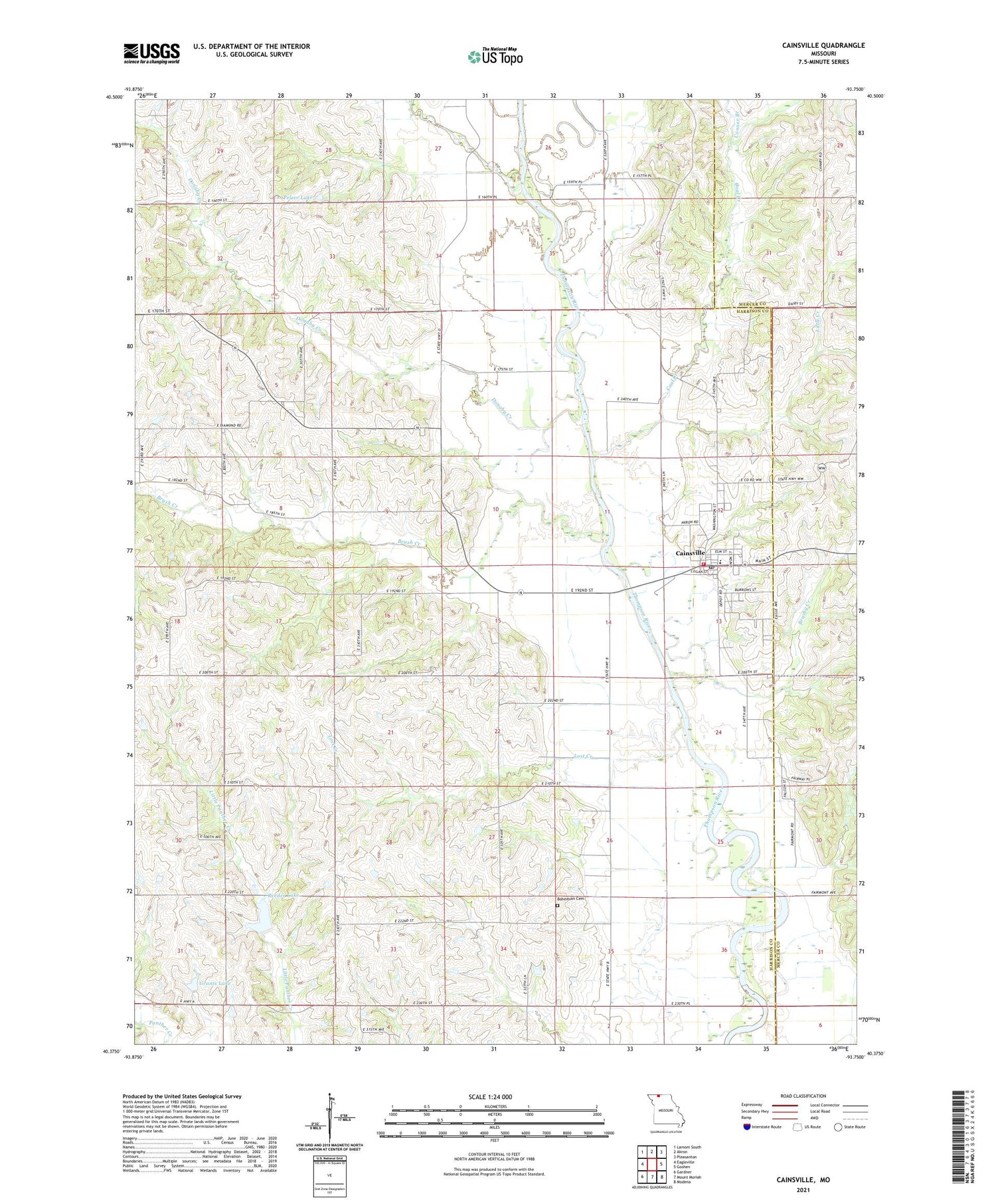 Cainsville Missouri US Topo Map Image