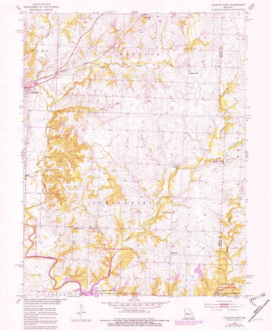 Classic USGS Calhoun East Missouri 7.5'x7.5' Topo Map Image