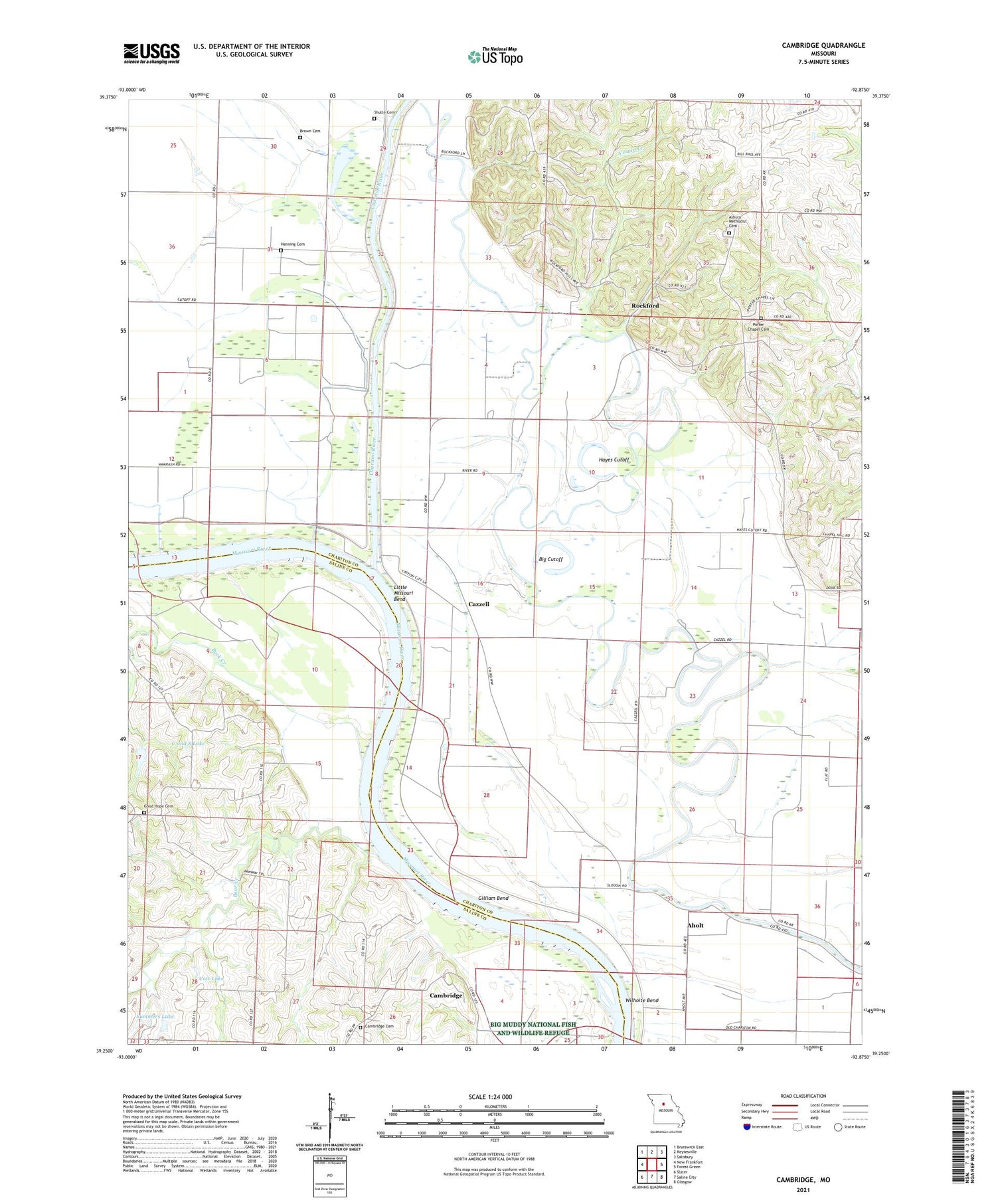 Cambridge Missouri US Topo Map Image