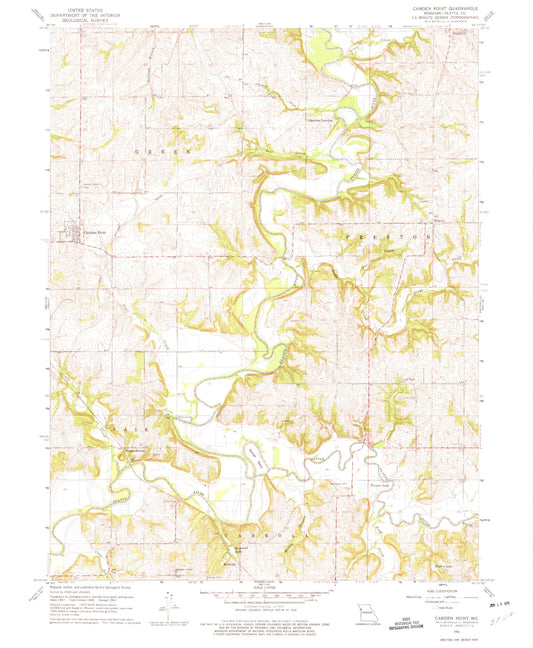 Classic USGS Camden Point Missouri 7.5'x7.5' Topo Map Image