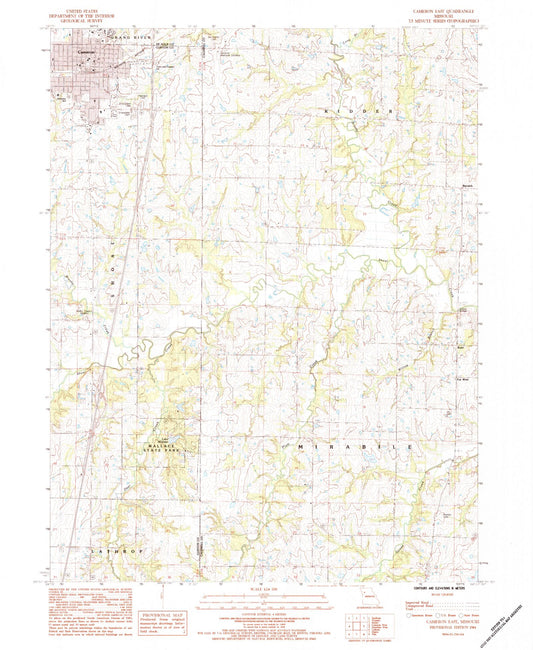 Classic USGS Cameron East Missouri 7.5'x7.5' Topo Map Image
