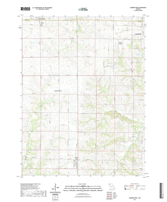 Cameron West Missouri US Topo Map Image