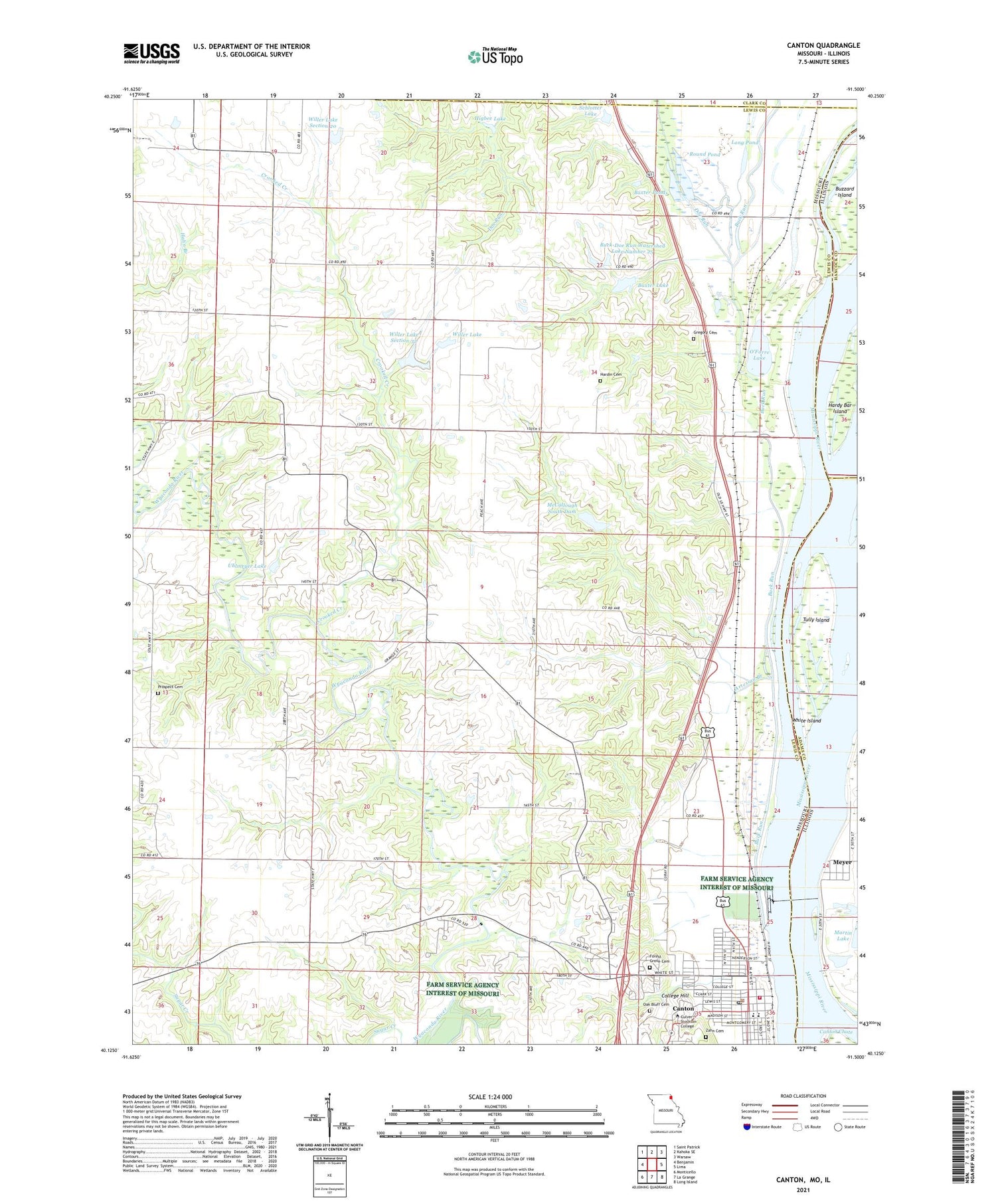 Canton Missouri US Topo Map Image
