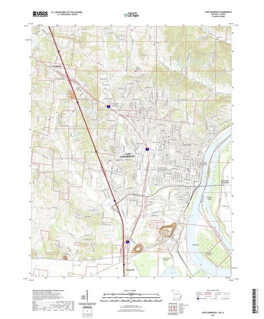 Cape Girardeau Missouri US Topo Map Image