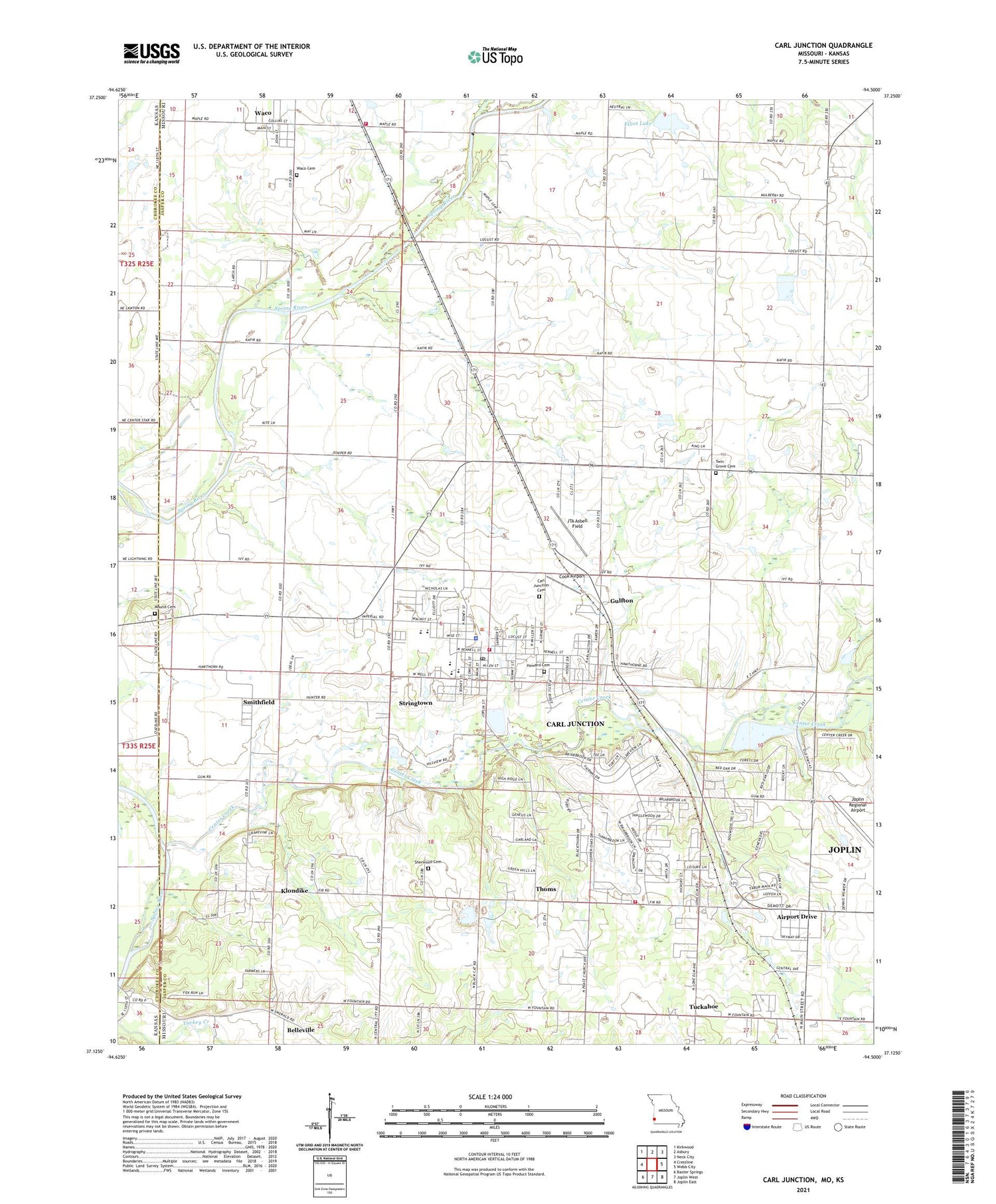 Carl Junction Missouri US Topo Map Image