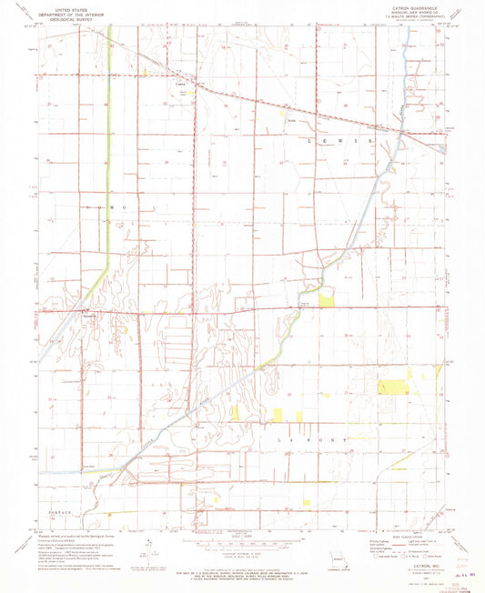 Classic USGS Catron Missouri 7.5'x7.5' Topo Map Image