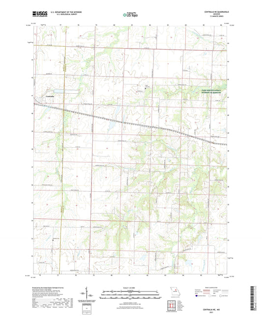 Centralia NE Missouri US Topo Map Image
