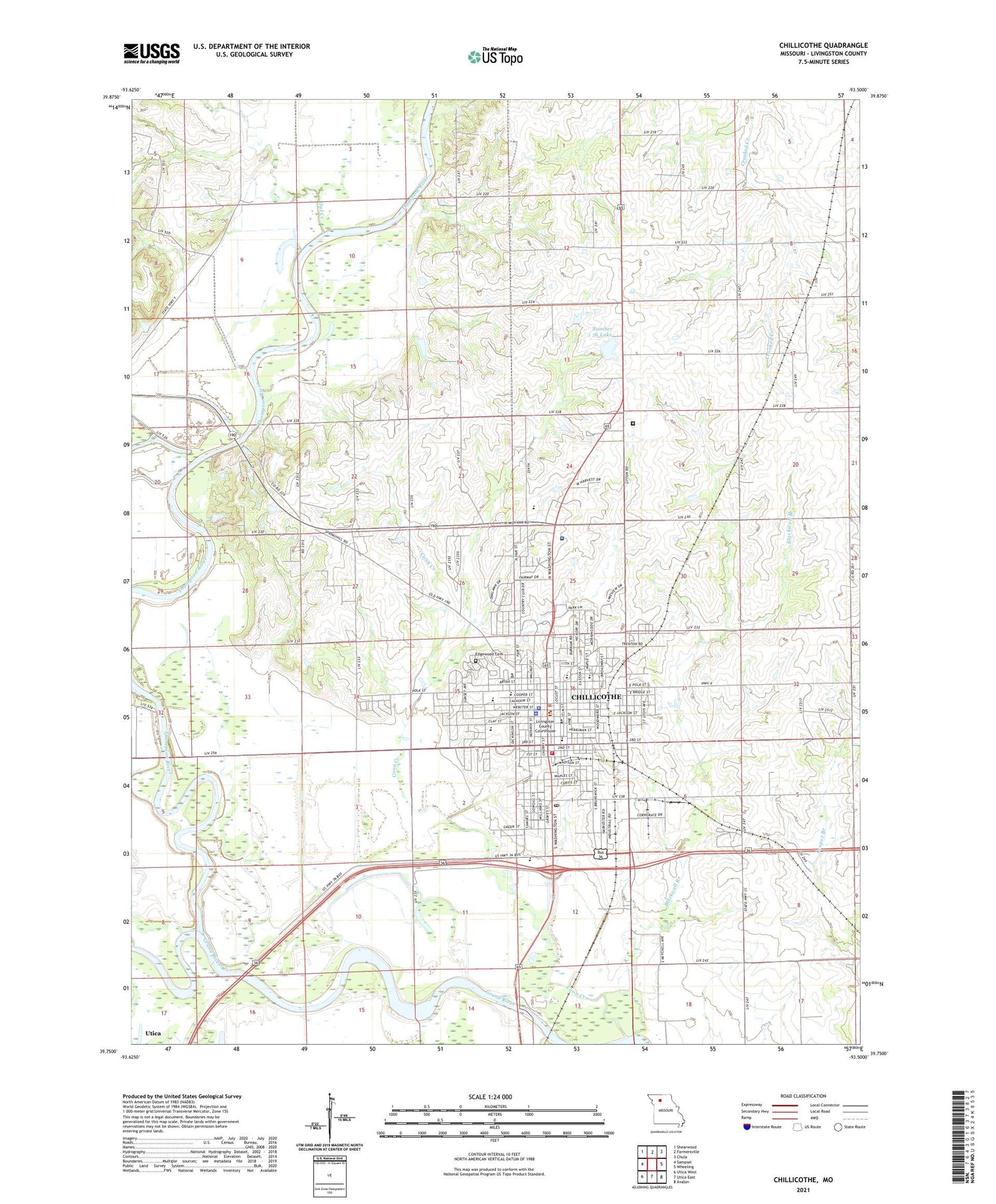 Chillicothe Missouri US Topo Map Image