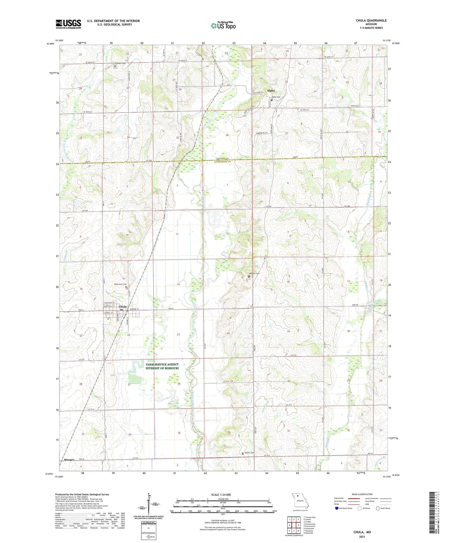 Chula Missouri US Topo Map Image