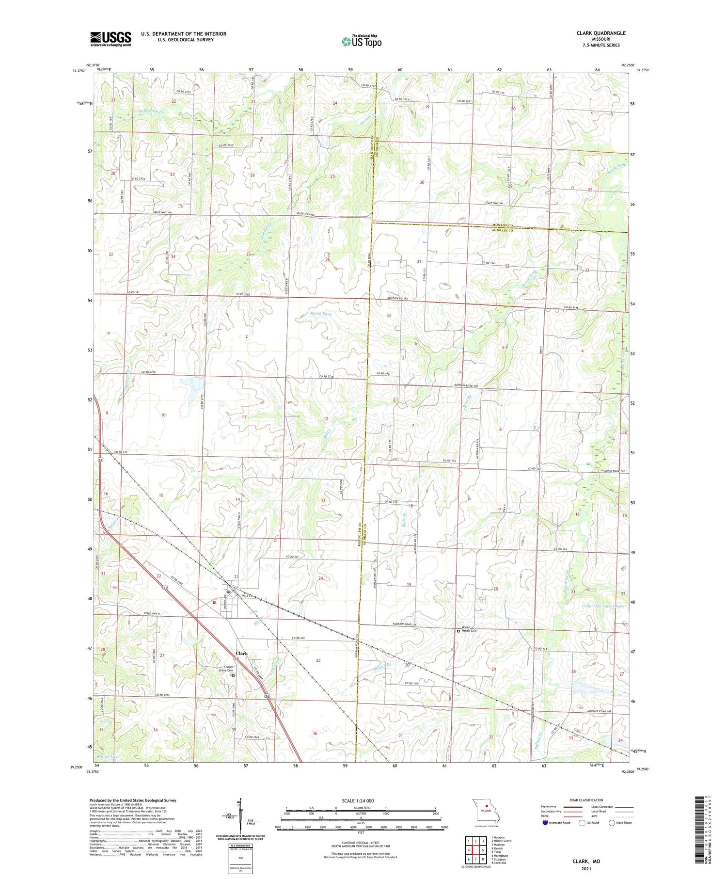 Clark Missouri US Topo Map Image