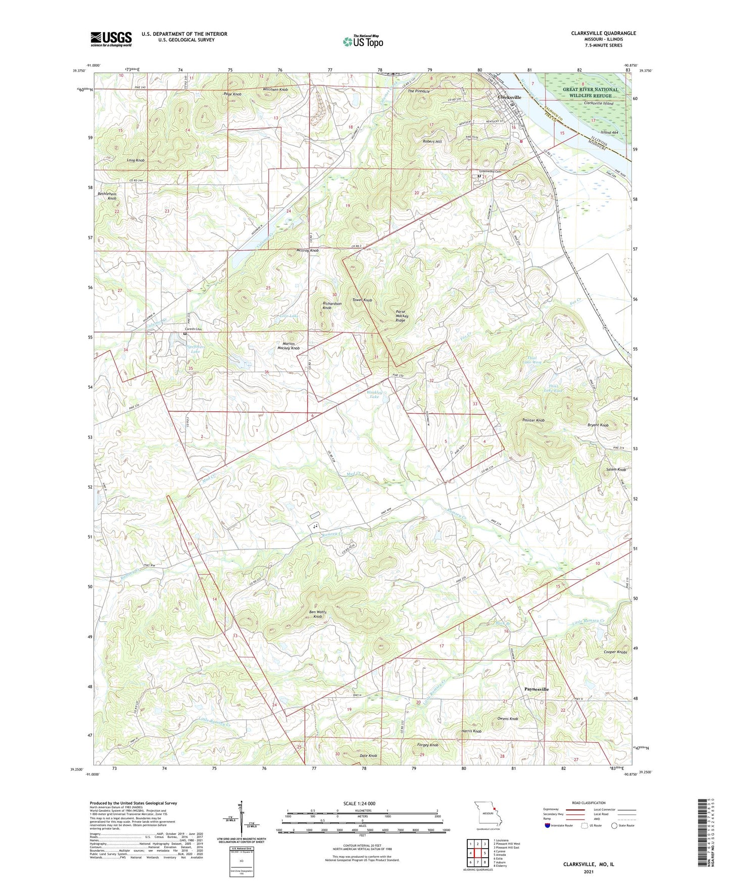 Clarksville Missouri US Topo Map Image