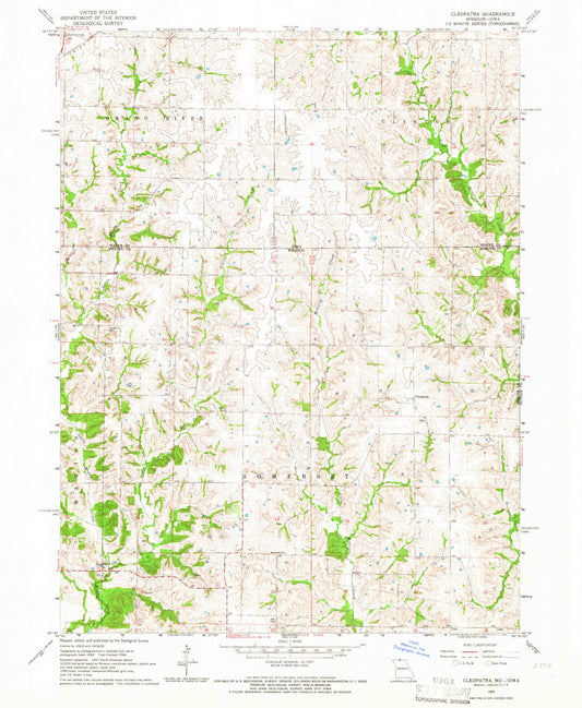 Classic USGS Cleopatra Missouri 7.5'x7.5' Topo Map Image