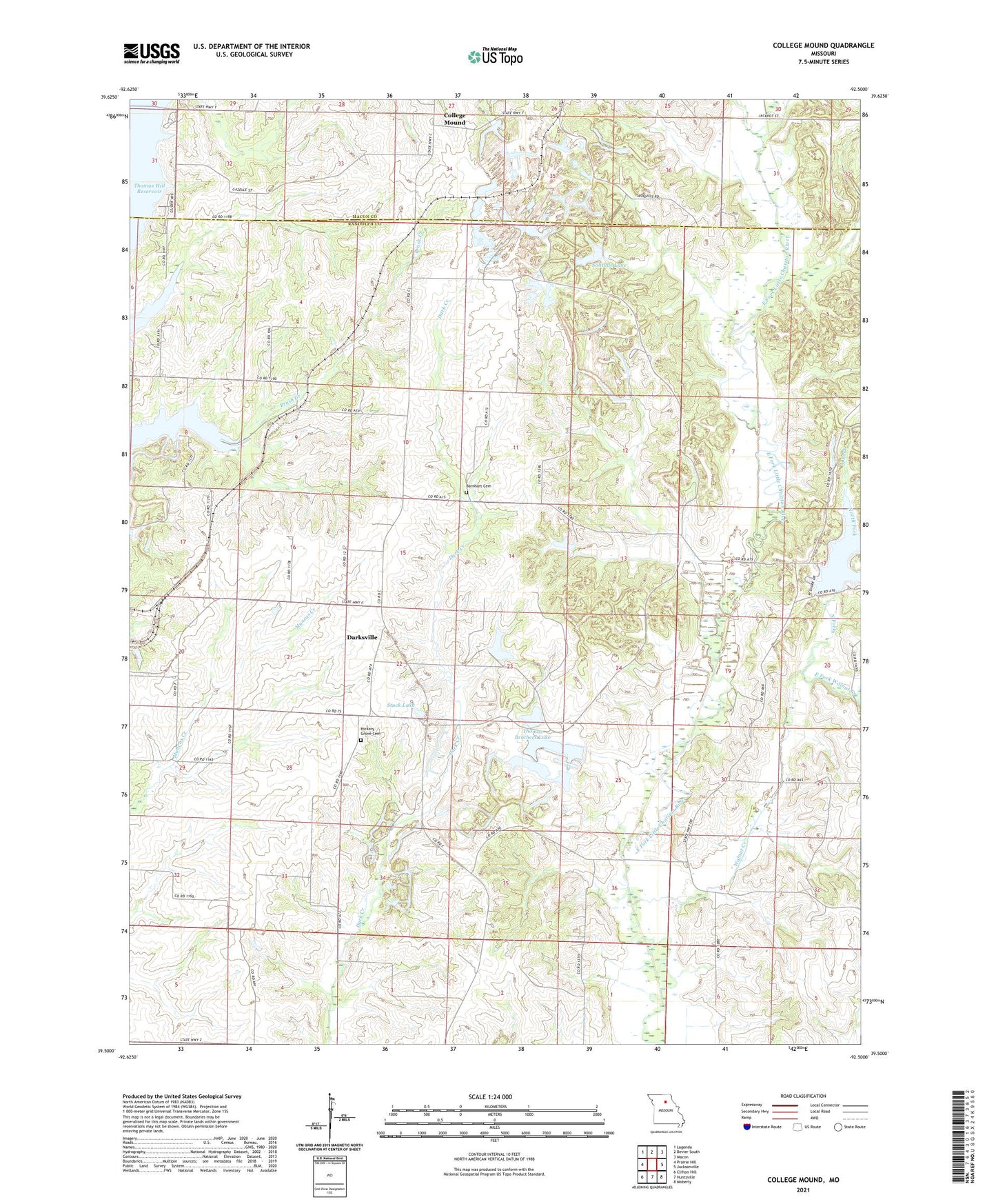 College Mound Missouri US Topo Map Image