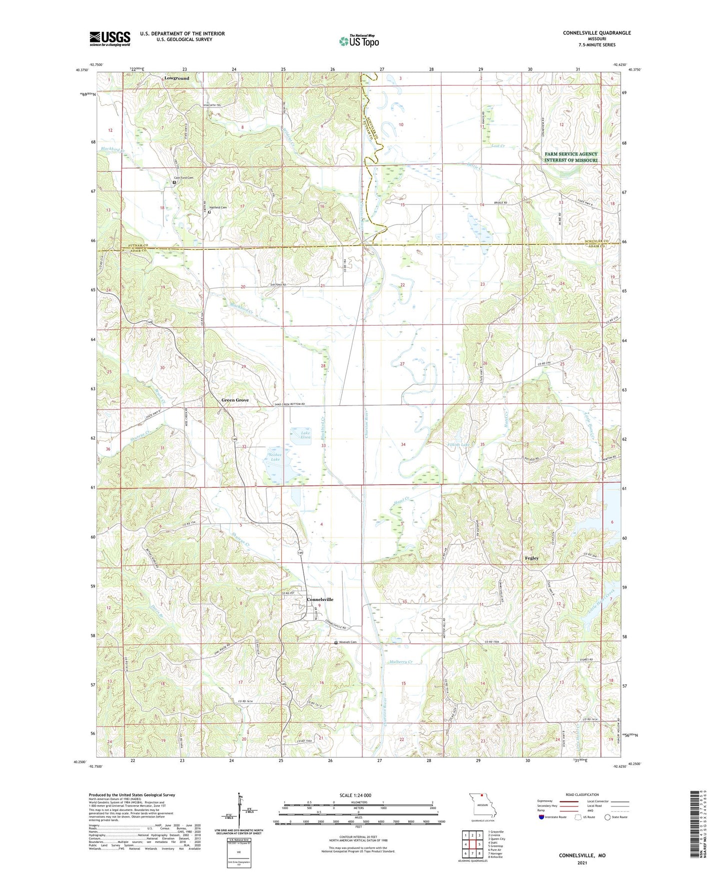 Connelsville Missouri US Topo Map Image