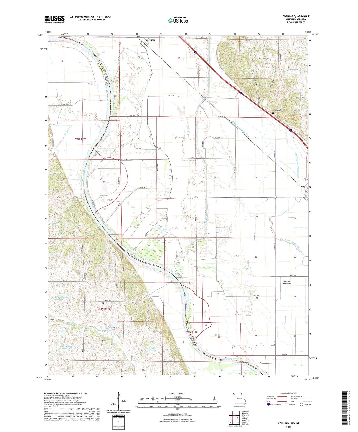 Corning Missouri US Topo Map Image