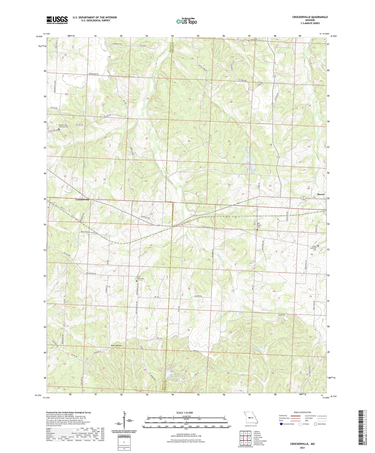 Crockerville Missouri US Topo Map Image