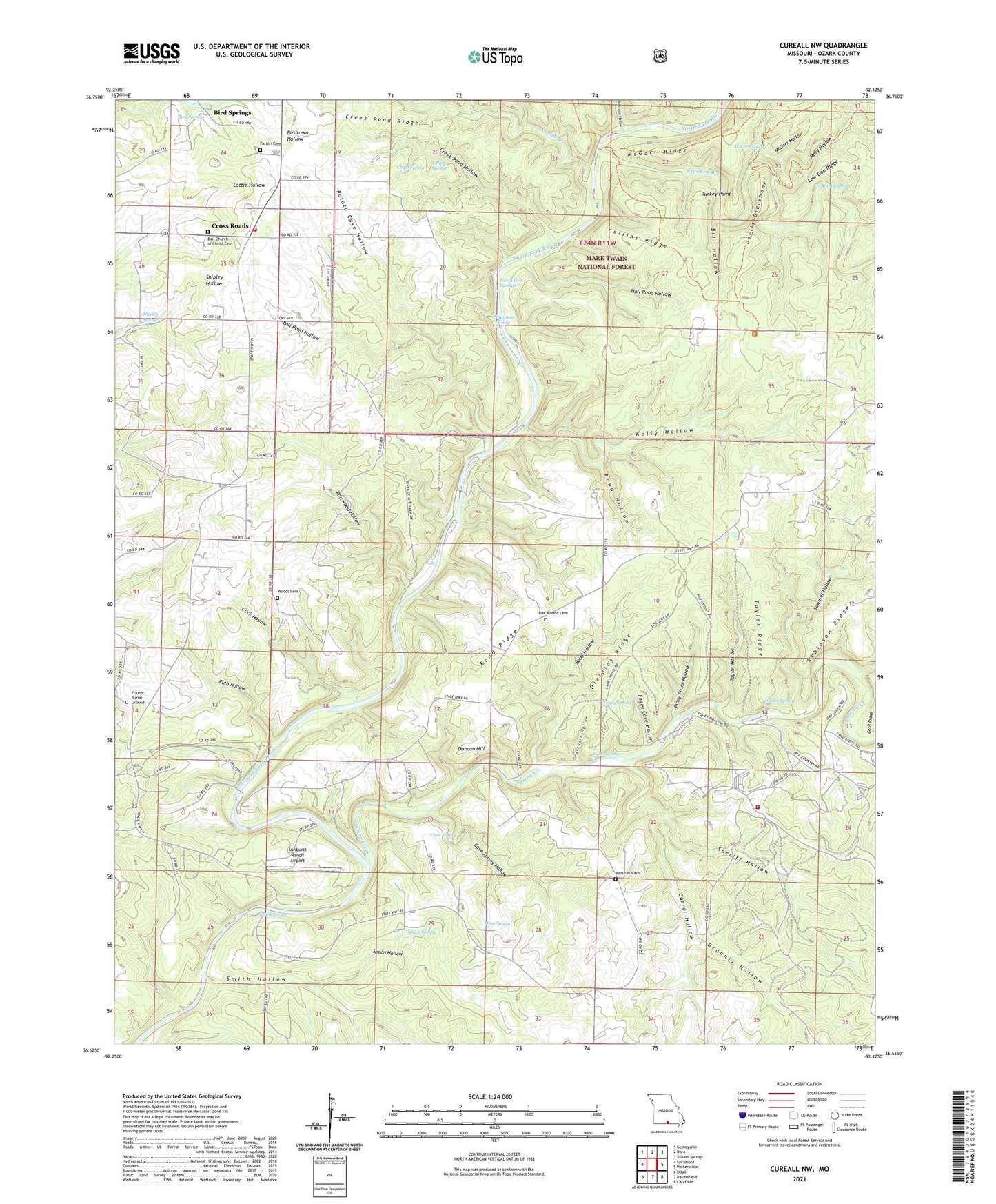 Cureall NW Missouri US Topo Map Image