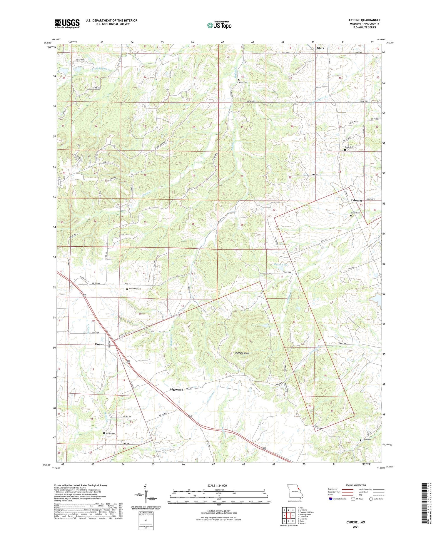 Cyrene Missouri US Topo Map Image